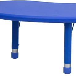 Emma And Oliver 35"W X 65"L Half-Moon Plastic Height Adjustable Activity Table -Child Furniture Store GUEST a525e7e8 2eed 4753 adc5 9ae007d07ac5