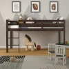 Costway Twin Low Loft Bunk Junior Bed Bedroom Wooden Guard Rail Ladder White/Espresso/Grey