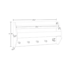 Kids' Catch-All Wall Shelf With Bookrack And Hooks White - RiverRidge Home -Child Furniture Store GUEST a6500deb 9f7d 4c0c b856 24396c947ae7