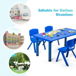 Costway Kids Plastic Rectangular Learn And Play Table Playroom Kindergarten Home Blue -Child Furniture Store GUEST a6672409 dd8a 4335 8c82 1a5bb22c0ccc