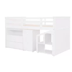 Twin Size Low Loft Bed With Storage Steps And Portable Desk-ModernLuxe -Child Furniture Store GUEST a7932844 887a 4906 b773 0cb8bd22cdfd