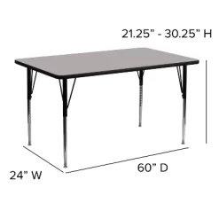 Emma And Oliver 24x60 Rectangle HP Laminate Adjustable Activity Table -Child Furniture Store GUEST a81ff4f6 1c9d 49a0 98e4 9c39e61169ce