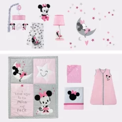 Lambs & Ivy Disney Baby Nursery Crib Bedding Set - Minnie Mouse 4pc
