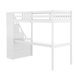 Twin Size Loft Bed With Staircase And Built-in Desk - ModernLuxe -Child Furniture Store GUEST ac06d0e5 46b1 451f b58b a9640b704efe