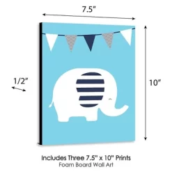 Big Dot Of Happiness Blue Elephant - Baby Boy Nursery Wall Art And Kids Room Decorations - Gift Ideas - 7.5 X 10 Inches - Set Of 3 Prints -Child Furniture Store GUEST ac95f4c5 52b5 47f1 b4d8 09ed5f29457e