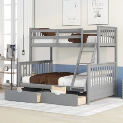 Twin Over Full Bunk Bed With Ladders And Two Storage Drawers-ModernLuxe -Child Furniture Store GUEST acd3e1aa b4d9 4874 819c ac1d331bc4b2