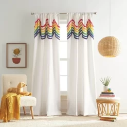 2pk Rainbow Tufted Striped Poletop Curtains - Dream Factory -Child Furniture Store GUEST ace91d7f fde8 4e46 85e1 294922e0103e