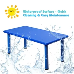 Costway Kids Plastic Rectangular Learn And Play Table Playroom Kindergarten Home Blue -Child Furniture Store GUEST ad50cdf5 925a 4cab 8773 65ce389c9181