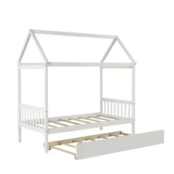 Twin Size House Shaped Platform Bed With Trundle - ModernLuxe -Child Furniture Store GUEST ad82553a 6527 42d4 8d87 8d3a4b9f86c4