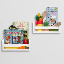2pk Kids' 10" Floating Wall Mount Bookshelf Set White - RiverRidge Home -Child Furniture Store GUEST adee4863 3a76 44ff 9c2f 65d41d614452 1