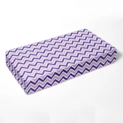 Bacati - Chevron Ikat Purple 100 Percent Cotton Universal Baby US Standard Crib Or Toddler Bed Fitted Sheet