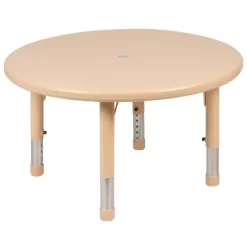 Emma And Oliver 33" Round Plastic Height Adjustable Activity Table Set With 4 Chairs -Child Furniture Store GUEST b04d97a7 9bff 4147 aaad 47f3341e23cc 1