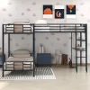 L-Shaped Twin Over Twin Bunk Bed With Twin Size Loft Bed With Desk And Shelf , Brown - ModernLuxe 1 L-Shaped Twin Over Twin Bunk Bed With Twin Size Loft Bed With Desk And Shelf , Brown - ModernLuxe -Child Furniture Store GUEST b161a129 55a5 460a 8de3 7a467d6bec1a