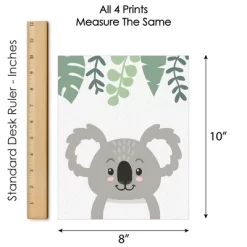 Big Dot Of Happiness Koala Cutie - Unframed Bear Nursery Wall Art And Kids Room Decor Linen Paper Wall Art - Set Of 4 - Artisms - 8 X 10 Inches -Child Furniture Store GUEST b1982577 25b9 4106 88f0 c8af173d4c21