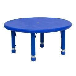 Flash Furniture 33" Round Plastic Height Adjustable Activity Table -Child Furniture Store GUEST b1dd6dd3 4bcf 43ae acee 5a4eb3531530
