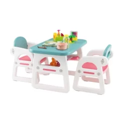 Costway 3-Piece Kids Table And Chair Set Toddler Activity Study Desk With Building Blocks -Child Furniture Store GUEST b2142cd5 51fa 4527 b552 4df5d43b5af2