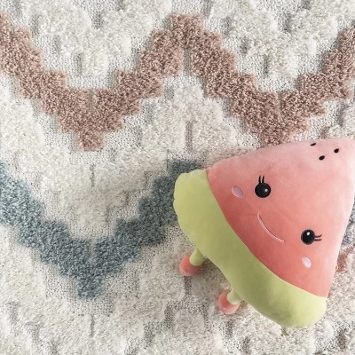 Sage Wavy Stripes Kids Tassel Area Rug 7 Sage Wavy Stripes Kids Tassel Area Rug - Image 5