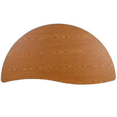 Emma And Oliver 60" Half Circle Wave Flexible Collaborative Oak Kids Adjustable Height Activity Table 8 Emma And Oliver 60" Half Circle Wave Flexible Collaborative Oak Kids Adjustable Height Activity Table - Image 6