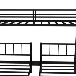 Twin Over Twin Metal Triple Bunk Bed With Ladder, Black-ModernLuxe -Child Furniture Store GUEST b465af8f 643a 4011 ba4b 118b43a2a09c