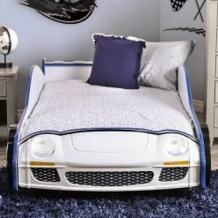 Twin Quessa Police Car Bed With Led Headlight Chair Black/White - HOMES: Inside + Out -Child Furniture Store GUEST b46f2ec7 b3f6 498a 9738 db825ef09763