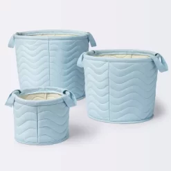 Quilted Fabric Small Round Storage Basket - Blue - Cloud Island™ -Child Furniture Store GUEST b5ea39f4 c0fb 41bd b243 b44948b1ddaf