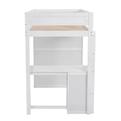 Wood Loft Bed With Wardrobes And 2-Drawer Desk With Cabinet-ModernLuxe -Child Furniture Store GUEST b7ab67f0 23a5 41f7 aa1f aa79b776ec02