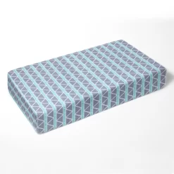 Bacati - Liam Large Triangles Aqua Navy Muslin 3 Pc Toddler Bed Sheet Set -Child Furniture Store GUEST b7c31590 a2d4 4e6f a6d5 68ae8426ac81