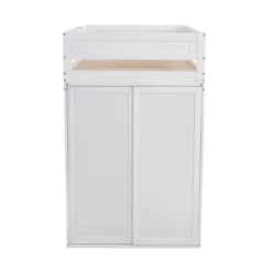 Wood Loft Bed With Wardrobes And 2-Drawer Desk With Cabinet-ModernLuxe -Child Furniture Store GUEST b9182b30 8b8e 46d7 817f da3e48a47d54