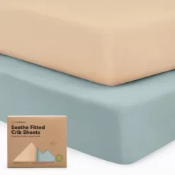 KeaBabies 2pk Soothe Fitted Crib Sheets Neutral, Organic Baby Crib Sheets, Fits Standard Nursery Baby Mattress -Child Furniture Store GUEST b9228222 ed4b 4118 8f67 9ee81746edd6