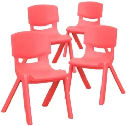 Flash Furniture 4 Pack Plastic Stackable School Chair With 12'' Seat Height -Child Furniture Store GUEST b9492034 9990 4a1e 86e5 ff25fdd84121