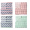 Bacati - Emma Aztec Print Coral/Mint/Navy Triangles Muslin Swaddling Blankets Set Of 4