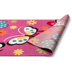 Well Woven Modern Daisy Butterflies Bright Kids Room Carpet Soft Durable Pink Area Rug -Child Furniture Store GUEST bb882f22 b380 47b0 acee 42474119dc6b