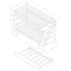 Twin Over Twin Bunk Bed With Trundle, Stairs And Storage Shelves-ModernLuxe -Child Furniture Store GUEST bcffc792 f371 40c0 8e66 05ac422361a4