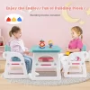 Costway 3-Piece Kids Table And Chair Set Toddler Activity Study Desk With Building Blocks -Child Furniture Store GUEST beed9ebe 938b 4cc2 a6b0 7a1cea13ae1e