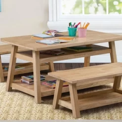 ECR4Kids Sit N' Stash Rectangular Table, Classroom Storage, Natural -Child Furniture Store GUEST bf107c80 0a2e 46bd a966 bd3513ca9dee