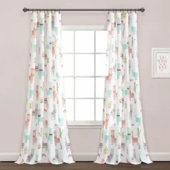 52"x84" Make A Wish Southwest Llama Cactus Window Curtain Panels Set - Lush Décor -Child Furniture Store GUEST bf261af1 1de5 4ade a85f 986f82e9ced5
