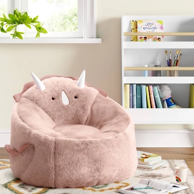 Dino Kids' Bean Bag Chair Pink - Pillowfort™ 3 Dino Kids' Bean Bag Chair Pink - Pillowfort™