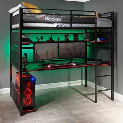 Gaming Bunk Bed Black/Red - X Rocker 8 Gaming Bunk Bed Black/Red - X Rocker - Image 6