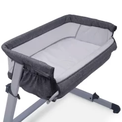 Simmons Kids' Dream Bedside Baby Bassinet Sleeper With Breathable Mesh And Adjustable Heights - Lightweight Portable Crib - Gray -Child Furniture Store GUEST c07e351d a02f 456e 9a1f e8d10eada634