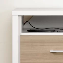 Munich 2 Drawer Nightstand - White/Soft Elm - South Shore -Child Furniture Store GUEST c5b22852 0d9a 4312 afe0 1c2cc834a6b1
