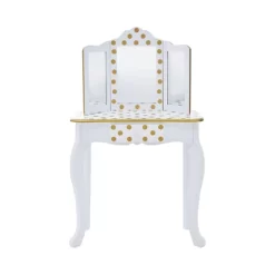 Fashion Polka Dot Gisele Play Vanity Set With Led Mirror White/Gold - Teamson Kids -Child Furniture Store GUEST c71bfc0f 9c5e 492f b5f6 757f271dc383