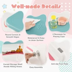 Costway 3-Piece Kids Table And Chair Set Toddler Activity Study Desk With Building Blocks -Child Furniture Store GUEST c8980cb9 9fb5 4937 99de 07e659170118