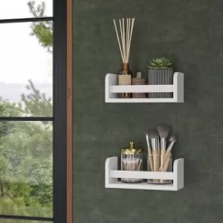 2pk Kids' 10" Floating Wall Mount Bookshelf Set White - RiverRidge Home -Child Furniture Store GUEST ca0c00c6 c615 497b a352 7e136e7c6dc7