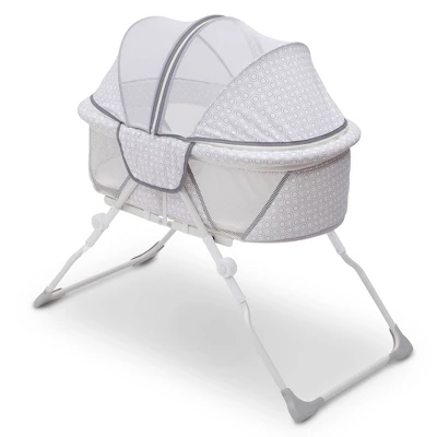 Delta Children EZ Fold Ultra Compact Travel Bassinet - Gray 4 Delta Children EZ Fold Ultra Compact Travel Bassinet - Gray - Image 2