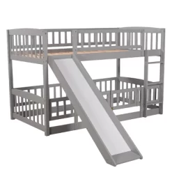 Twin Over Twin Wood Low Bunk Bed With Slide And Ladder-ModernLuxe 15 Twin Over Twin Wood Low Bunk Bed With Slide And Ladder-ModernLuxe -Child Furniture Store GUEST cb4a0b43 3f5e 44ce 8696 012763c179f7