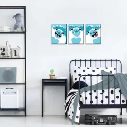 Big Dot Of Happiness Yeti To Party - Mountain Nursery Wall Art And Abominable Snowman Kids Room Decor - 7.5 X 10 Inches - Set Of 3 Prints