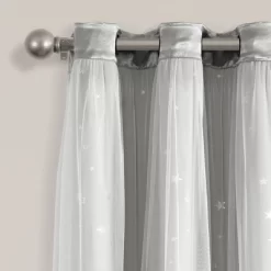 Star Sheer Insulated Grommet Blackout Window Curtain Panel Set - Lush Décor 9 Star Sheer Insulated Grommet Blackout Window Curtain Panel Set - Lush Décor -Child Furniture Store GUEST cd64f084 c2ed 44de 9a60 b862a5625e3f
