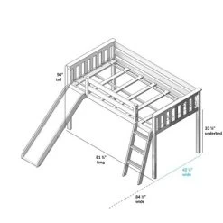 Max & Lily Twin Low Loft Bed With Slide -Child Furniture Store GUEST ceed0240 b01b 4aaa b93a 046a3d76f5bc