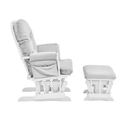 Suite Bebe Mason Glider And Ottoman - White Wood And Gray Fabric -Child Furniture Store GUEST cef71344 11f5 4715 9a3a a1ed1a539c58