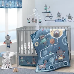 Bedtime Originals Robbie Robot Musical Baby Crib - Gray -Child Furniture Store GUEST cfdee3c0 9eac 4fa1 86d1 3c3e99516f1e